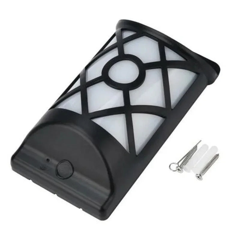 96LED Solar Flame Lights Outdoor, Lattice Design for Garden Pathway Yard Christmas Decor Waterproof Flickering Flame Wall Lights