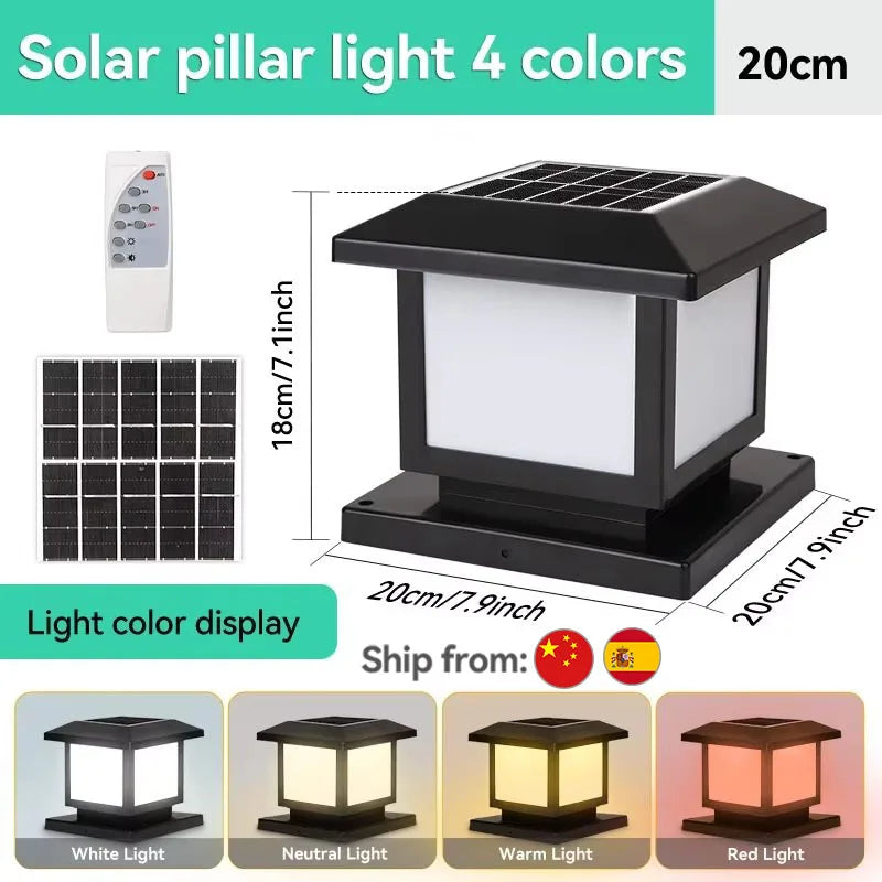 Outdoor Led Solar Garden Lights Dimming Timed Column Light Post Lamp Pillar Light Modern LED for Home Villa Garden Patio Decor
