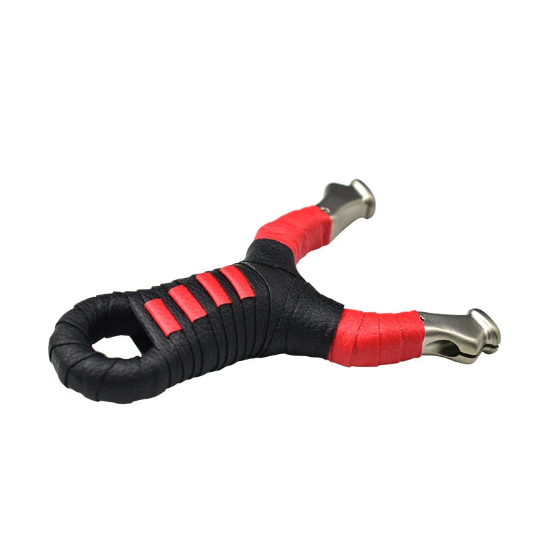 New Style Stainless Steel Powerful Slingshot with Tube Rubber Band Mud Balls Slingshot Catapult Bag for Hunting Outdoor