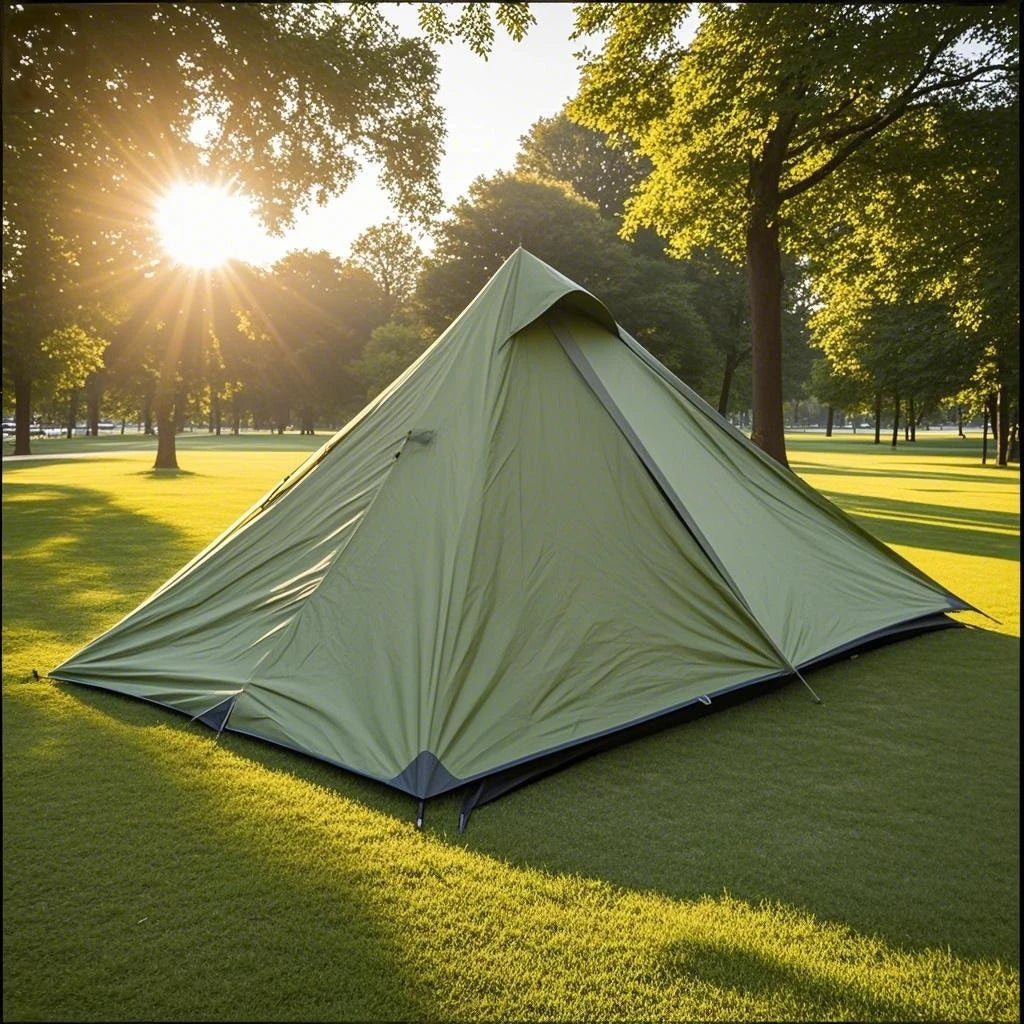 1-Person Ultralight Trekking Pole Tent - Pyramid Design, Waterproof PU4000, 2-Layer Mesh for Backpacking/Hiking, Without Pole