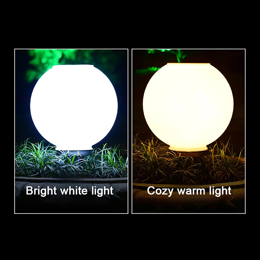 Solar Light Outdoor Fixtures Courtyard Garden Lawn Street Lights Round Ball Lamp External Landscape Patio Pillar Party Lighting