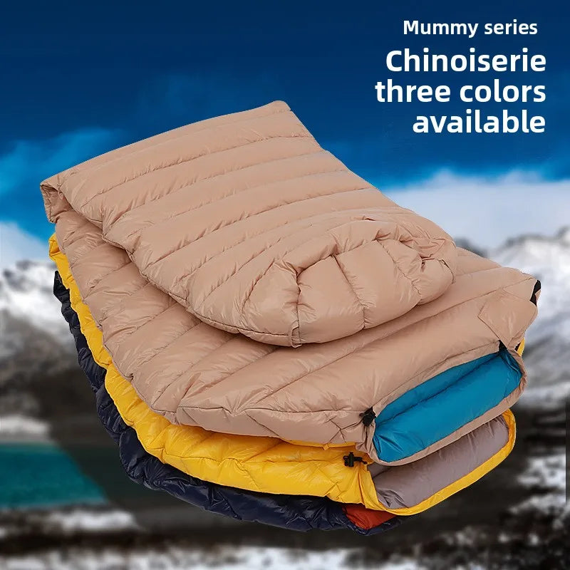 SKY ICEFeichan Mummy Down Sleeping Bag for Adults Outdoor Camping Winter Thickened Goose Down Cold-Proof Warm