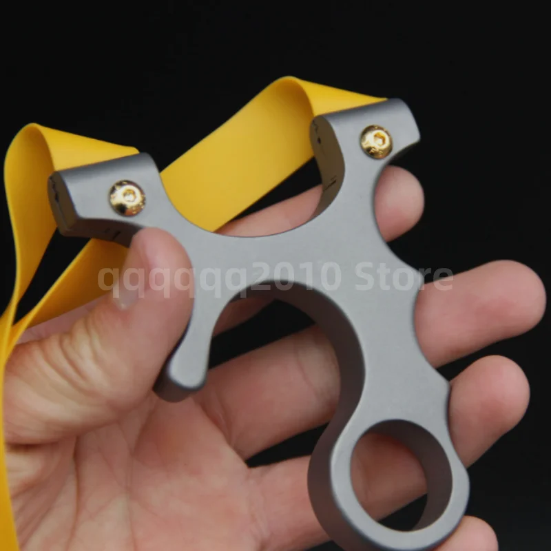 Titanium Alloy TC21 Slingshot New Hunting catapult with Flat Rubber Band Sling shot