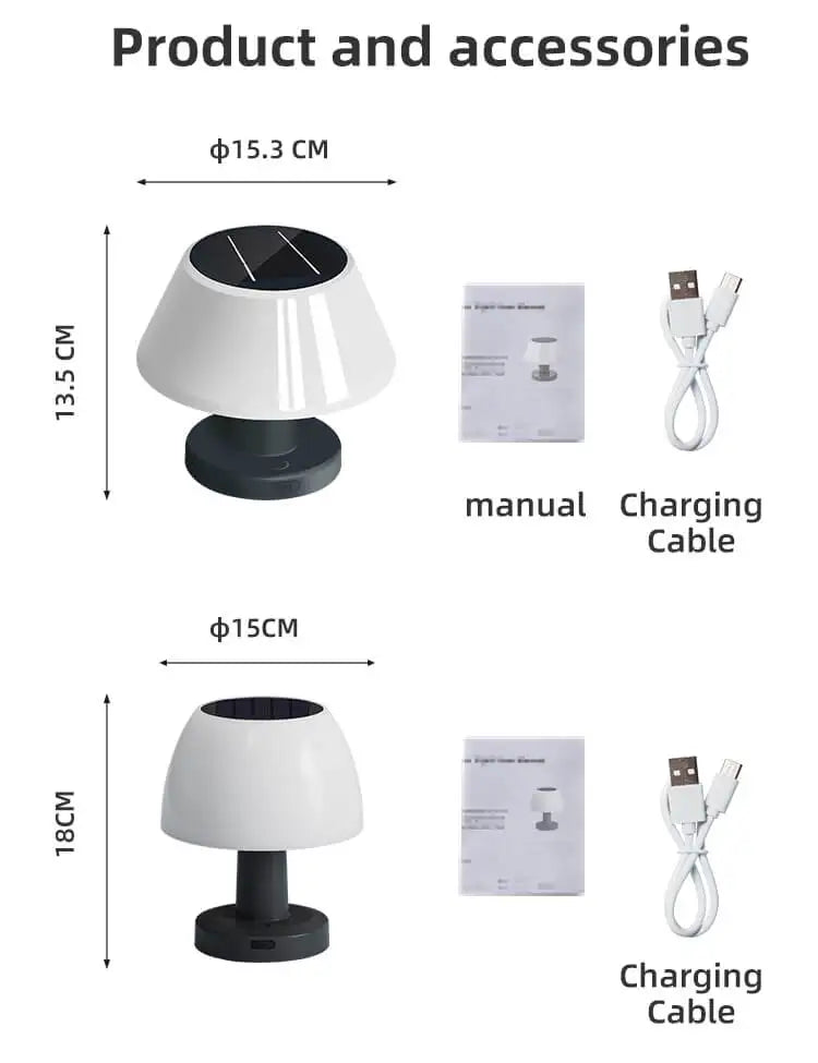 Solar Led Table Lamp Outdoor Modern Home Garden Decoration Solar Charging Cordless Lamp Restaurant For Outdoor Bar Restaurant