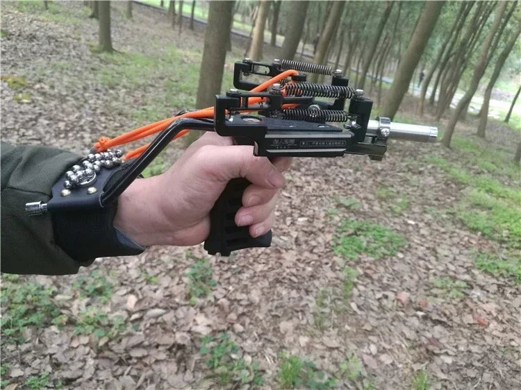 Powerful Slingshot Stainless Steel Slingshot Catapult Hunter Wrist Support SlingShot Outdoor Hunt Hike Bow Catapult HuntingTools