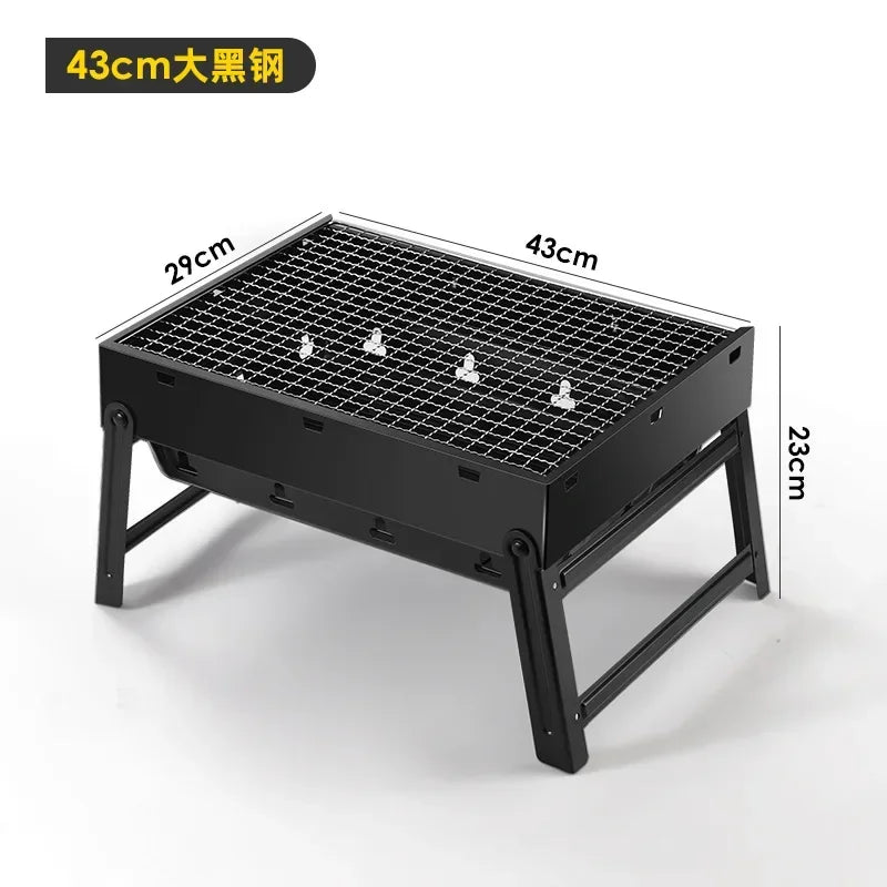 Collapsible BBQ Grill Outdoor Portable Charcoal Fire Pit Full Set no Smoke Carbon Roast Meat for Home