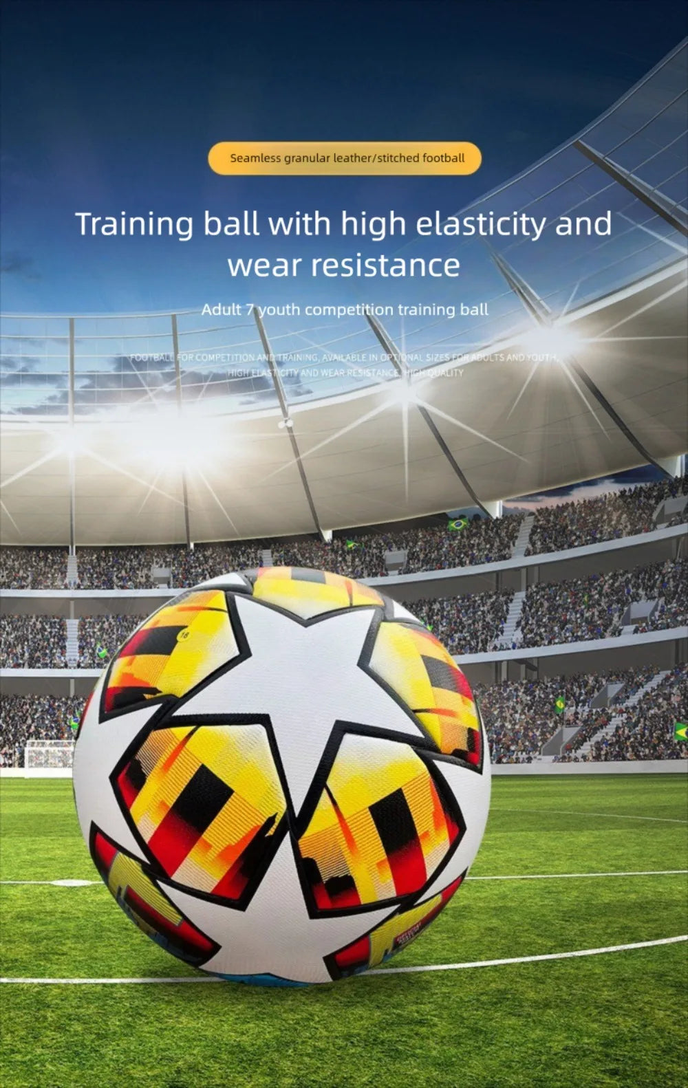 High Quality Standard Size 5 Soccer Ball Professional Seamless League Match Balls PU Material Children's Football School