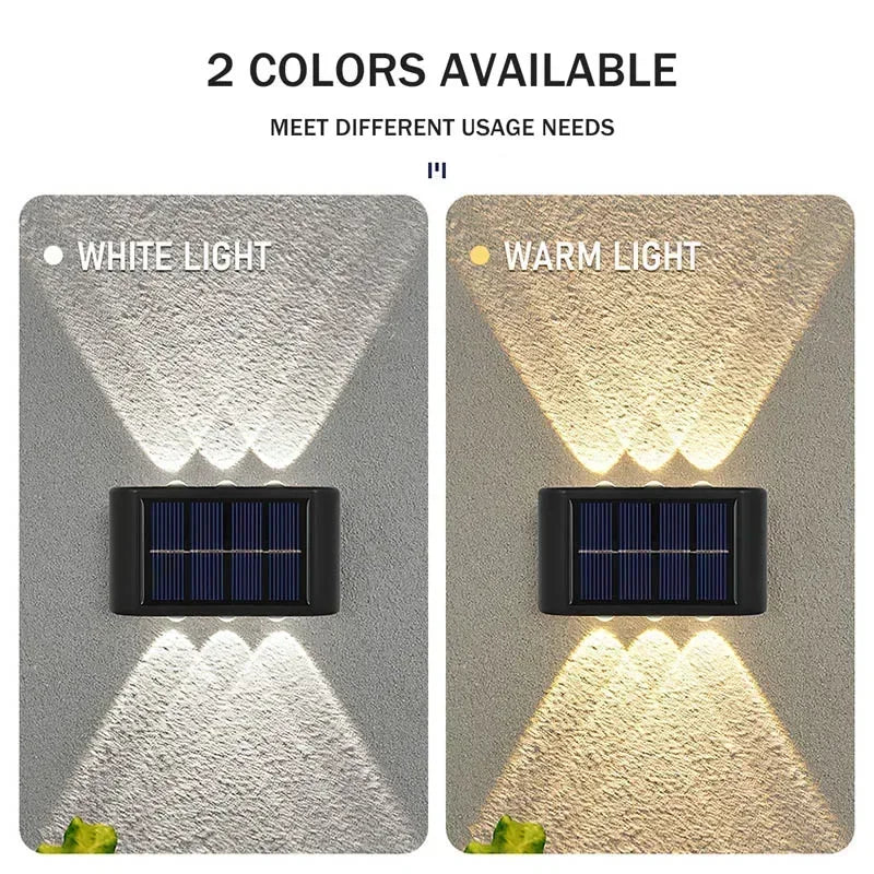 LED Solar Lights Outdoor Solar Wall Lamp Up And Down Light Illuminate for Garden Yard Street Decoration Solar Powered Light