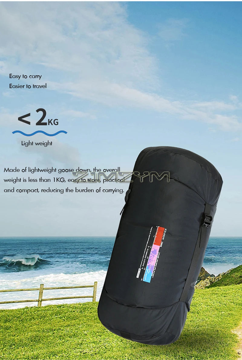 Down Mummy Sleeping Bag for Backpacking, Camping, Waterproof Portable Sleeping Bag, Zip Together for 2 Person Sleeping Bag