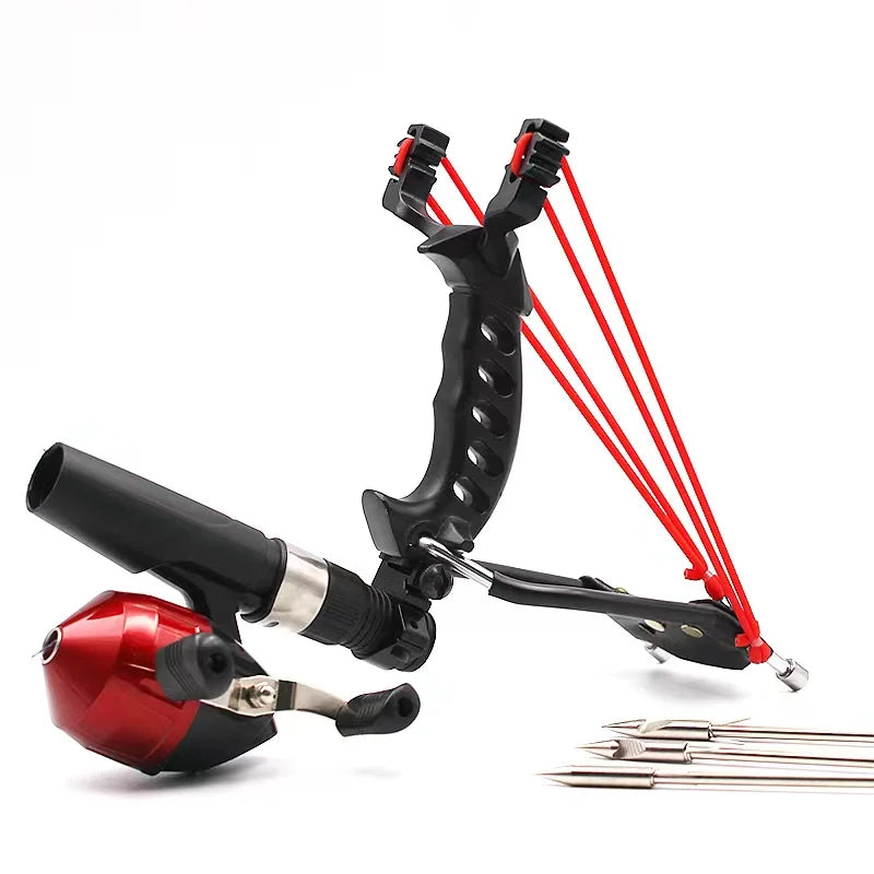 Powerful Fishing Slingsshot with Wrist Rest Outdoor Hunting All-metal Material Sling Shot Large Catapult for Fishings and Ball