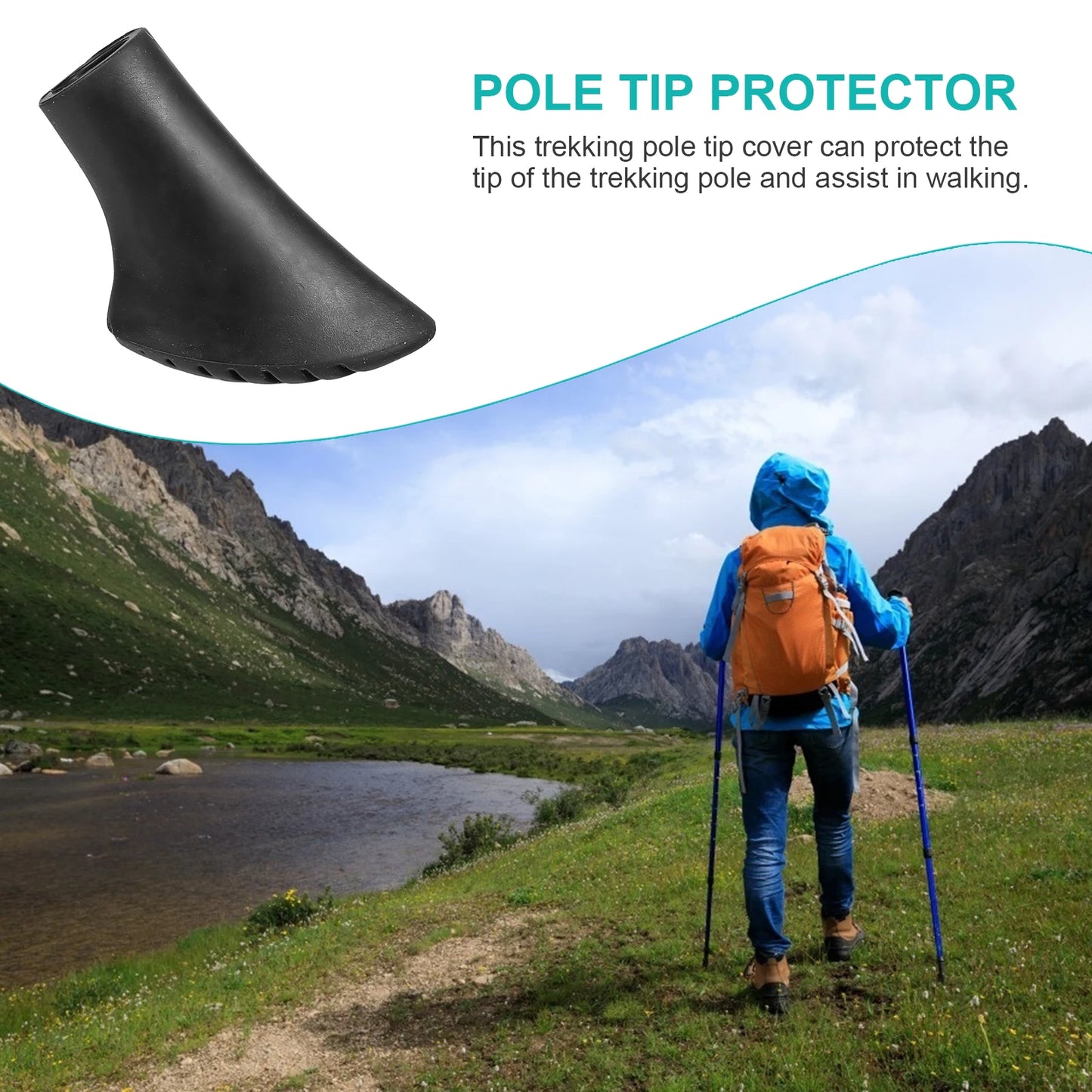 16Pcs Trekking Pole Tip Walking Stick Head Protectors Cane Hiking Tips Poles Trekking Poles Thickened Pole Tip Protectors Elder