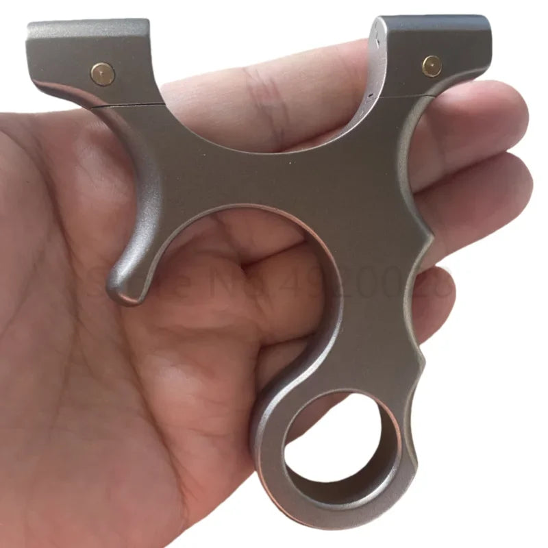Titanium Alloy TC21 Slingshot New Hunting catapult with Flat Rubber Band Sling shot