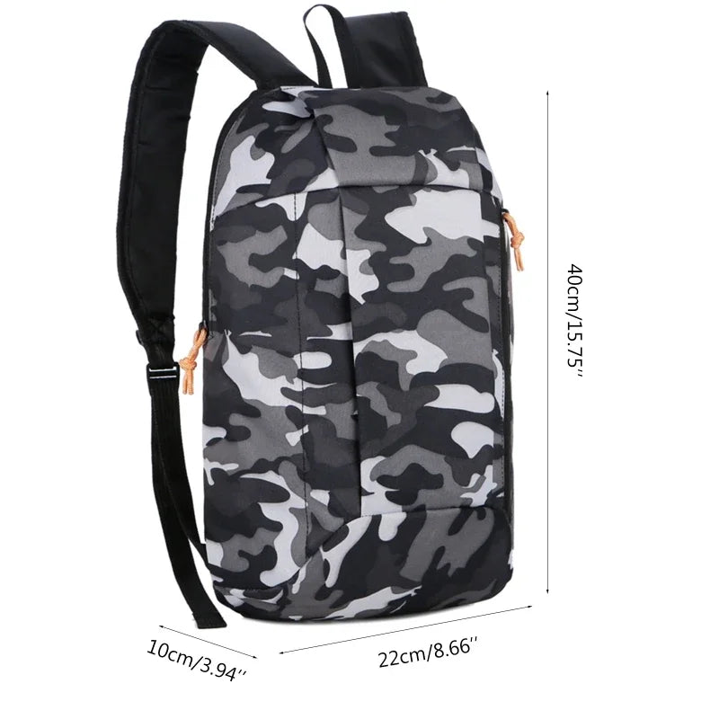 Sports Lightweight Camouflage Backpack Travel Mountaineering Bag Zipper Adjustable Belt Camping Men Ladies Children