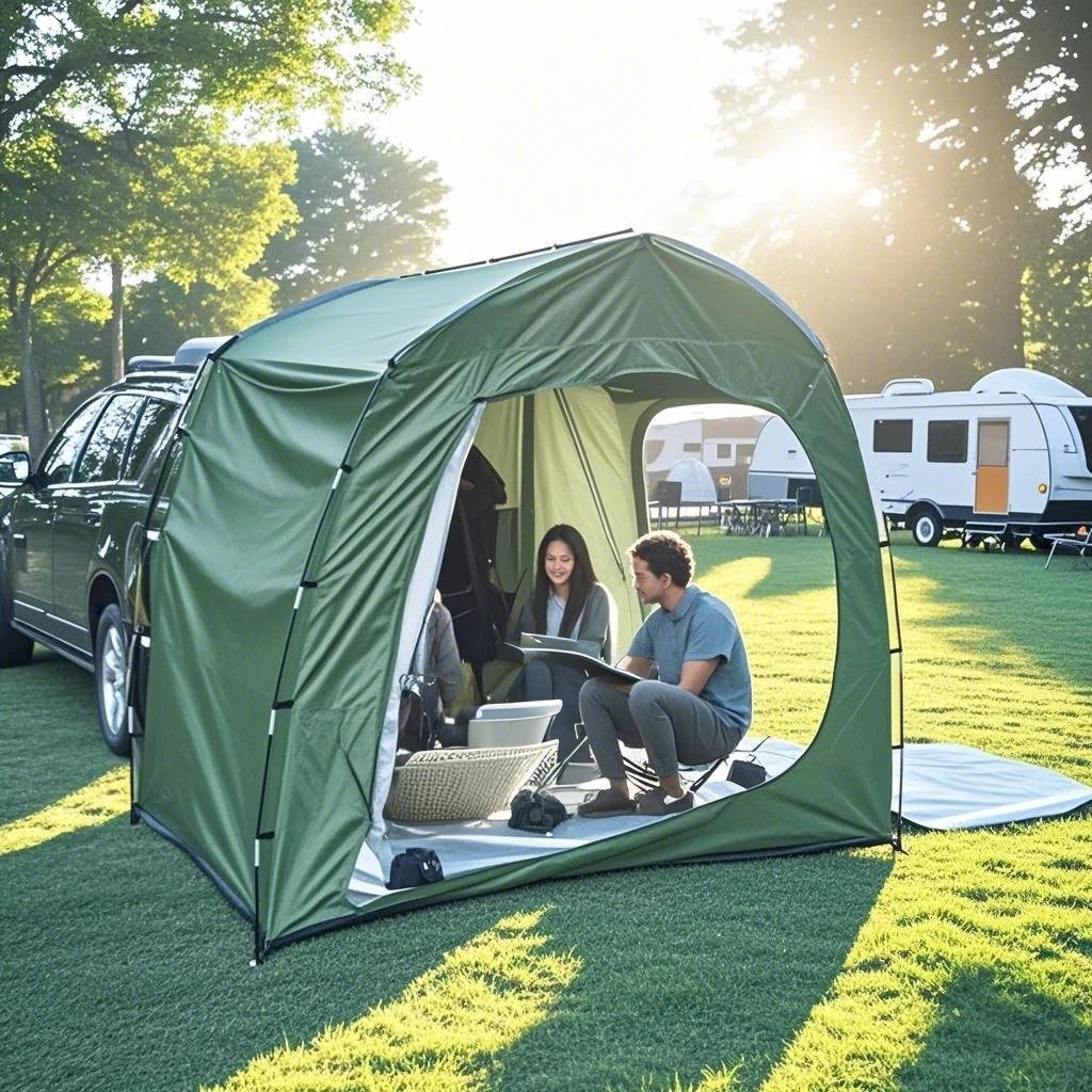Easy Setup SUV Car Camping Tent - 4-Season Waterproof Tailgate Tent with Floor, 2-4 Person Large Space for Outdoor Adventures