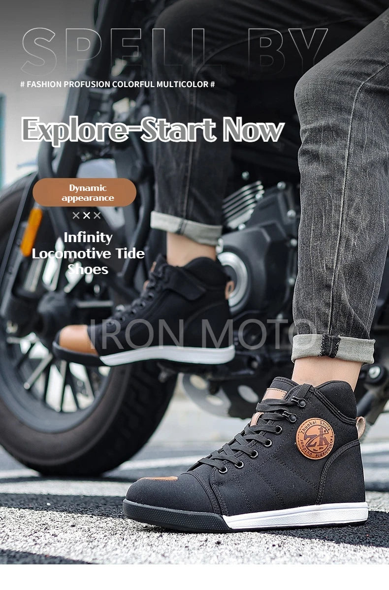 2025 Motorcycle Boots Men Motobiker Shoes Motocross Boots  Anti Fall Riding Boots for Road Racing Parkour Shoes Knight Equipment