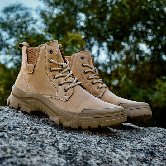 Non-slip Man Ankle Botas Non-Slip Outdoor Motorcycle Boots Versatile Leisure Snow Boots Street Style Mens Leather High Top Shoes