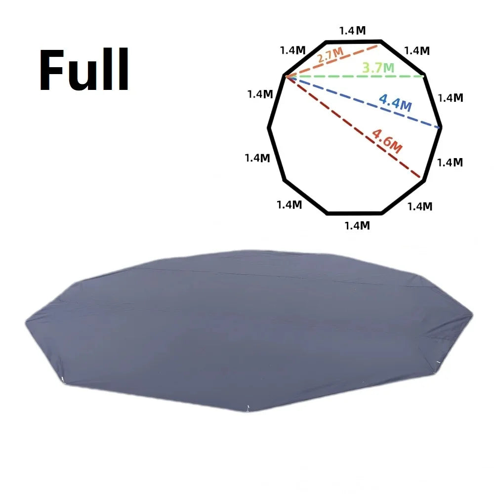 4.6 M Polygon Camping Mat Oversize Outdoor Picnic Mat Decagon Big Pyramid Tent Ground Sheet Simple Awnings Shelter Beach Blanket