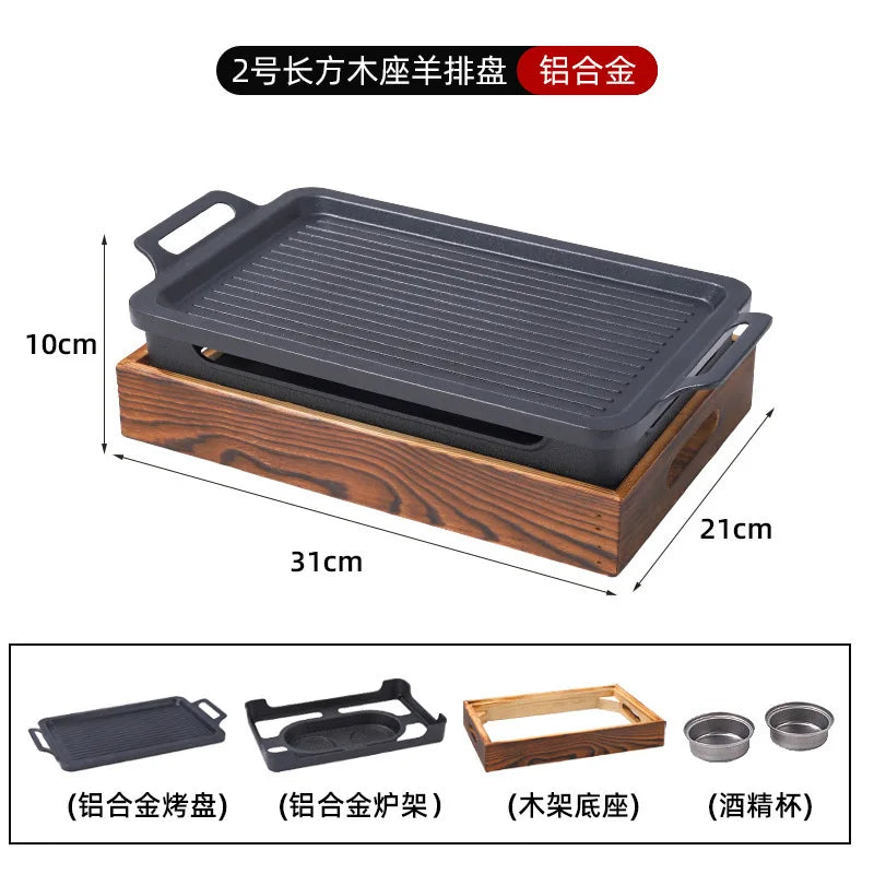 Barbecue Baking Tray Multifunctional Smokeless Non Stick Barbecue Plate BBQ Grill Pan for Outdoor Camping Picnic