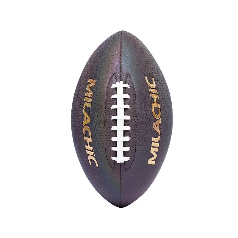Training Reflective Rugby Ball Professional Grade Ball Toss Kick Practice for Youth Adult, Indoor and Outdoor Use, Size 3, 6, 9
