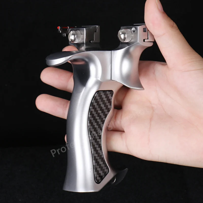 High Precision Rubber Band Shooting Alloy Slingshot and High-power Metal Catapult Sports Shooting Slingshot for Outdoor Hunting