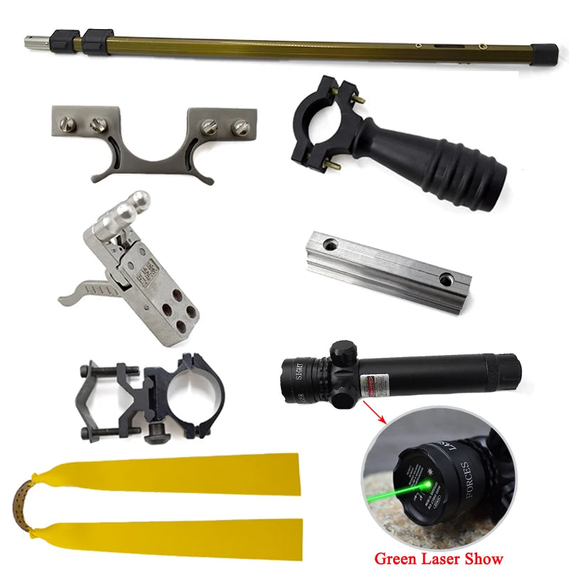 Slingshot Set Slingshot Precision Green Laser Telescopic High Power Catapult Use Reels for Outdoor Hunting Shooting New