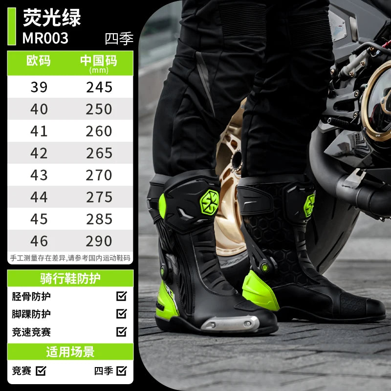 Scoyco Men's Motorcycle Riding Boots Anti-slip Motocross Shoes Anti-fall Rider Racing Road Cross-country With CE Certification