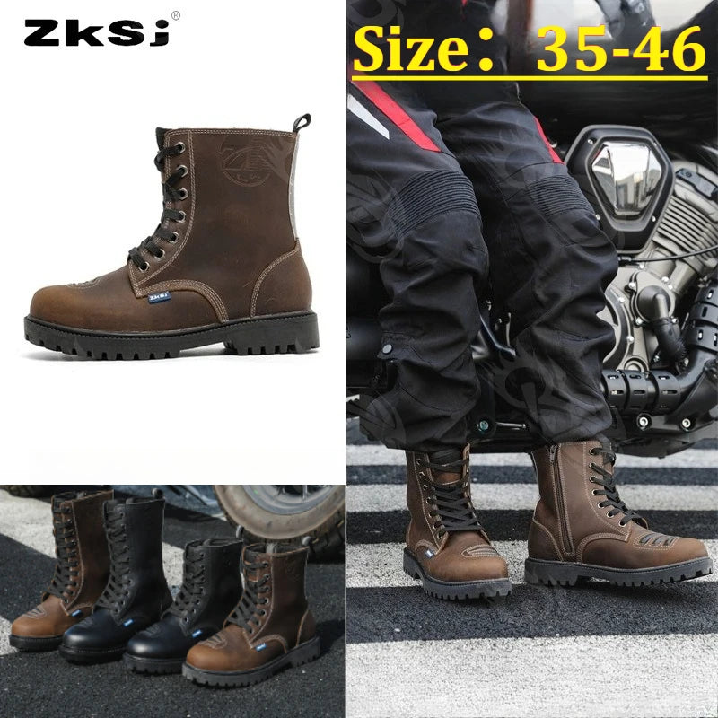 Motorcycle Riding Boots High Top Motorcycle Boots Breathable Anti Fall Knight Equipment Road Racing Boots Motocross Shoes 35-46