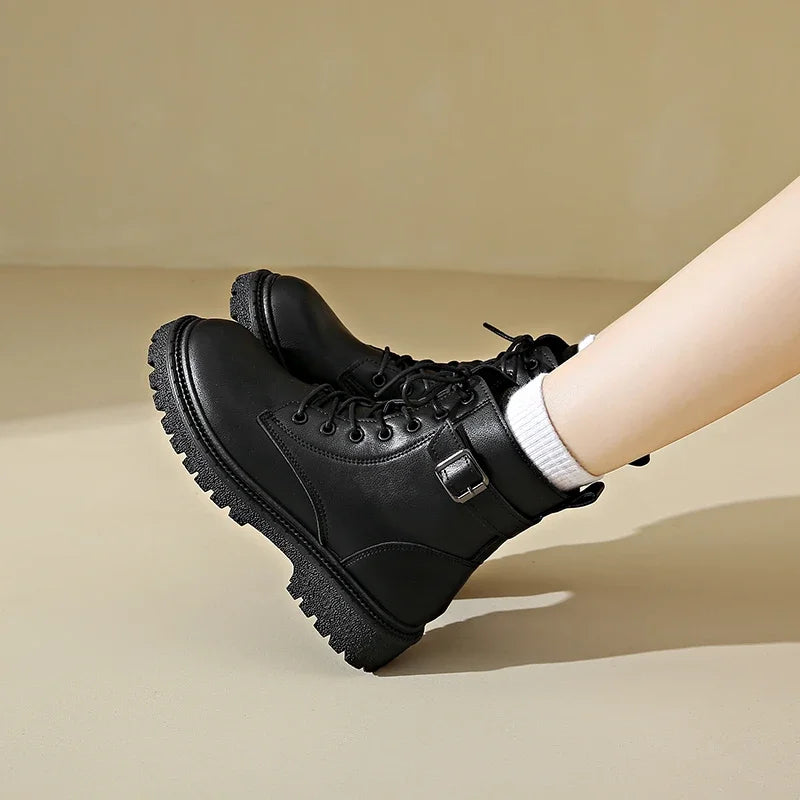 Women Boots 2024 Autumn Winter New Fashion Classic Short Boot Handsome Ankle Boot Work Clothes Shoe Botas de mujer black boots