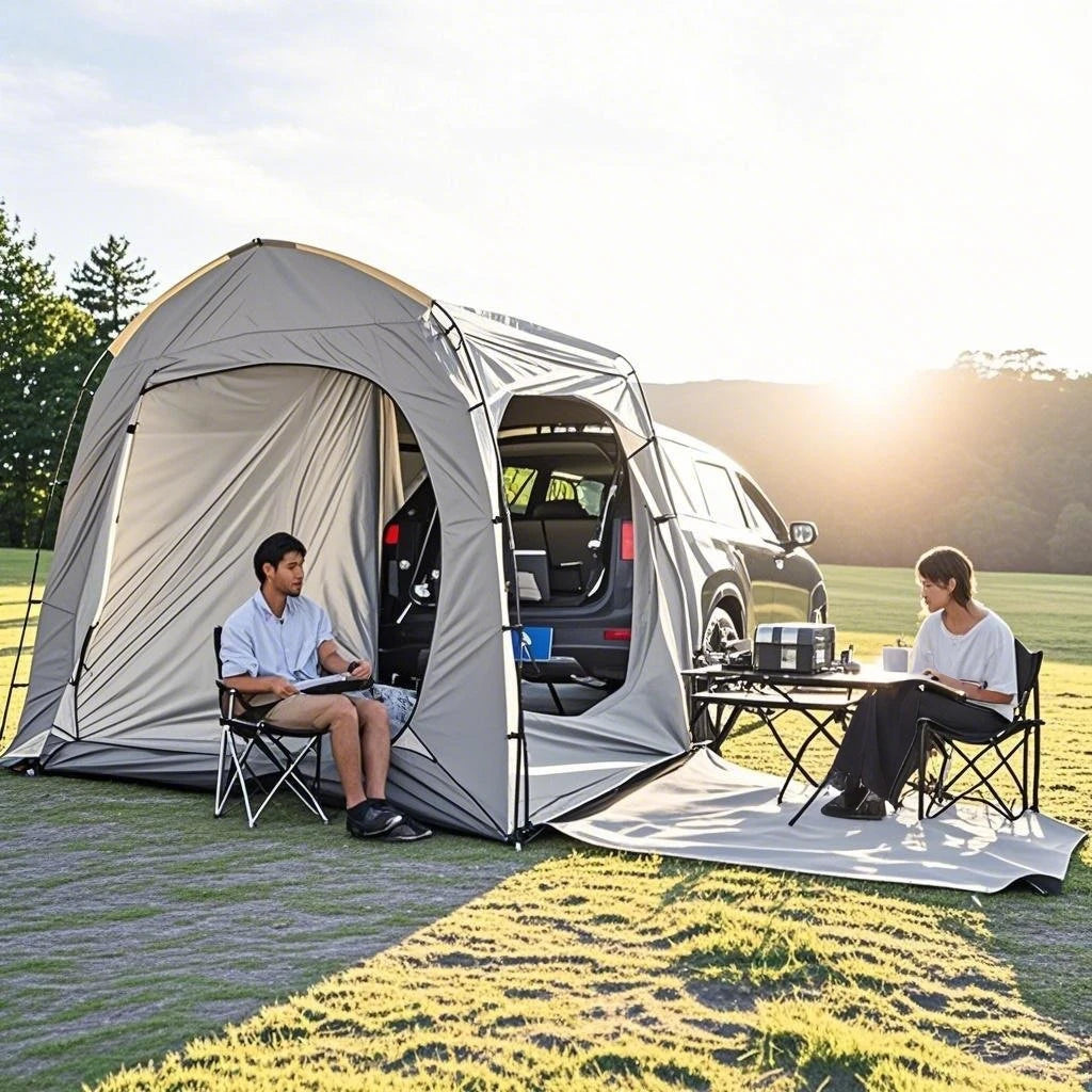 Easy Setup SUV Car Camping Tent - 4-Season Waterproof Tailgate Tent with Floor, 2-4 Person Large Space for Outdoor Adventures