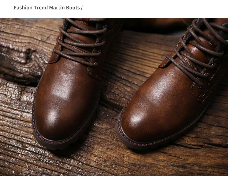 Vintage Men Boots 2024 New Autumn Winter Shoes High Quality Men's Leather Boots Side Zipper Men's Ankle Boots Large Size 39 48
