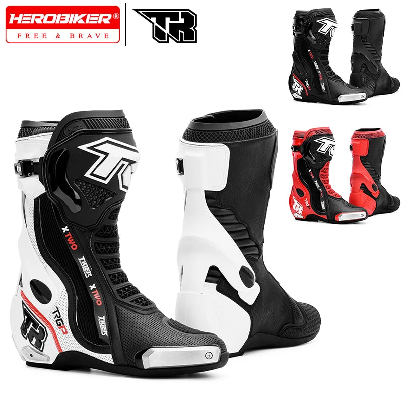 TR Motorcycle Long Boots Motocross Off-Road Rally Professional Racing Boots Motorbike Rider Biker Shoes Protection Equipment