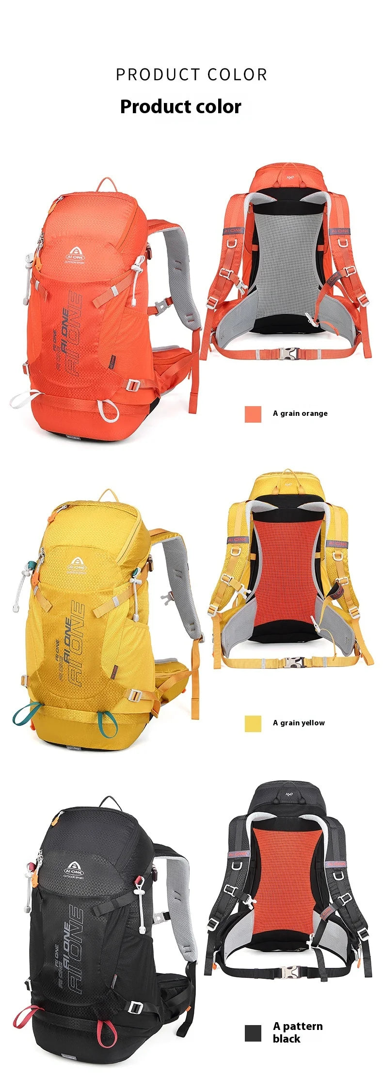 32L Large Capacity Hiking Backpack Lightweight Outdoor Climbing Bag for Men Women, Trekking Camping Mountaineering Bag Aione