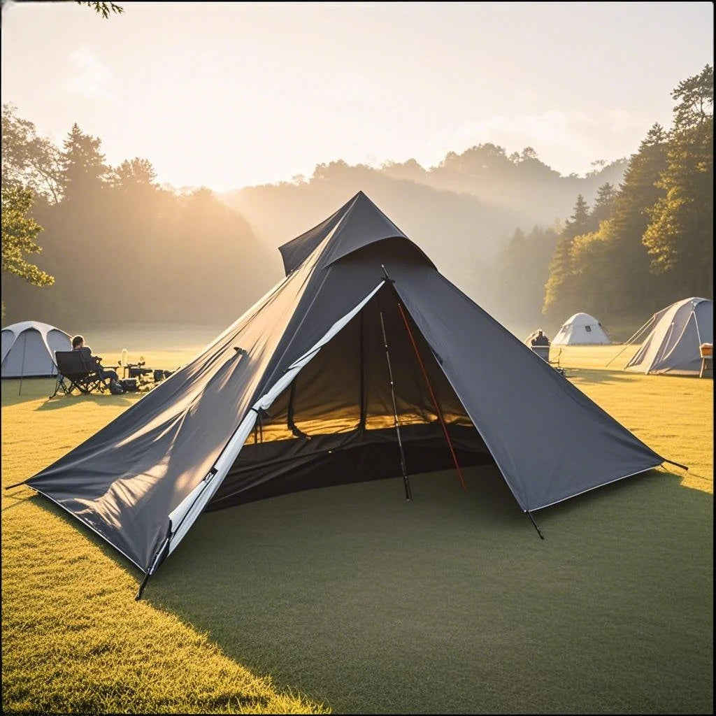 1-Person Ultralight Trekking Pole Tent - Pyramid Design, Waterproof PU4000, 2-Layer Mesh for Backpacking/Hiking, Without Pole