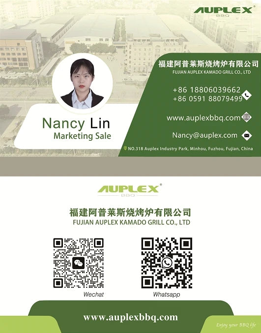 AUPLEX 16-Inch Kamado Barbecue Grill Outdoor Kitchen Smoker Bbq Egg