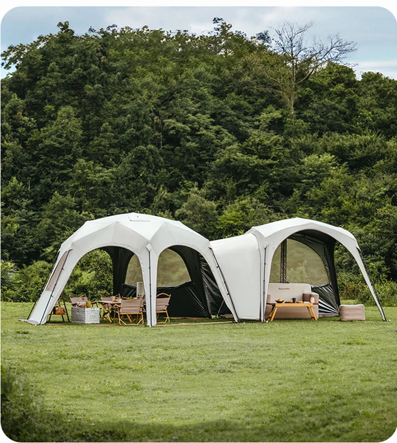 Naturehike Hexagonal Awning Tent Quick Opening Canopy Sunscreen Canopy PU5000 Sunshade Tent Outdoor Camping Travel Tarp Chimney