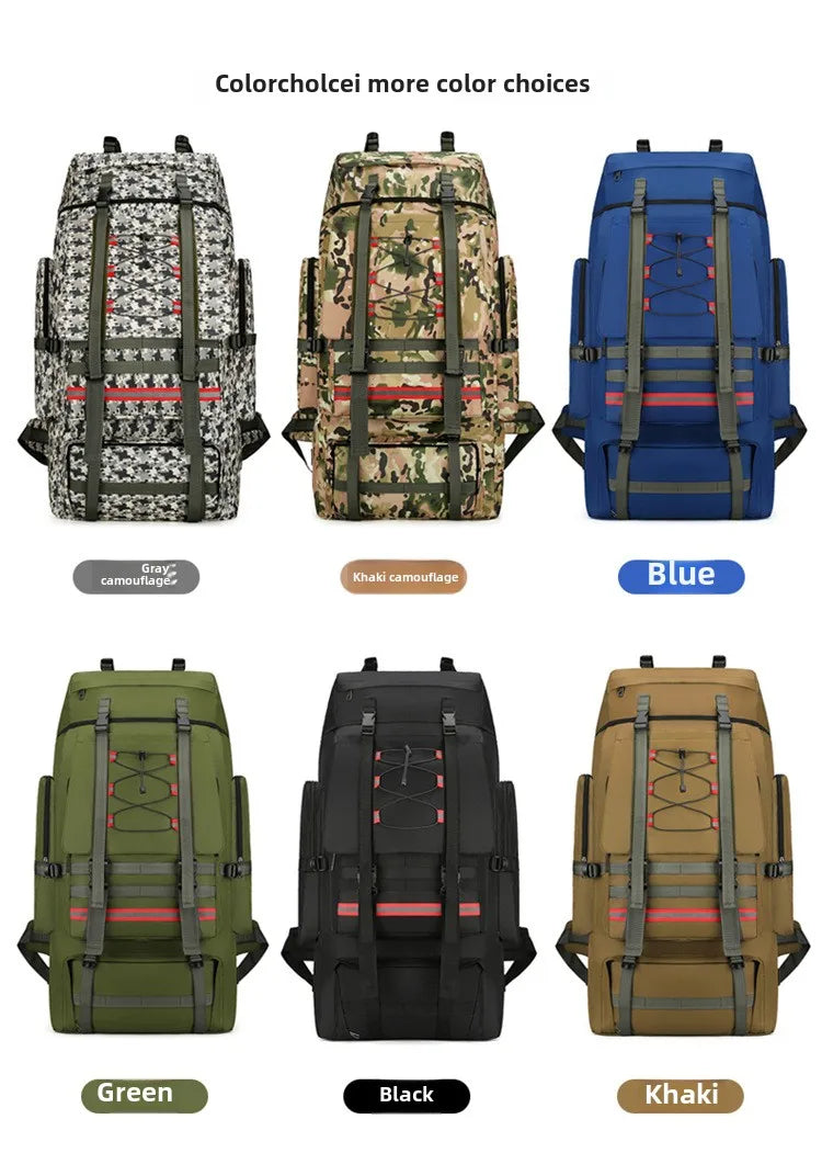 130L Large Capacity Mountaineering Bag Suitable  Outdoor Travel Camping Climbing Adventure Multifunctional Waterproof  Backpack