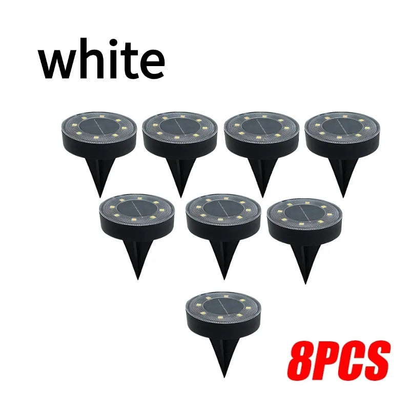 1-8PCS LED Outdoor Solar Power Floor Lamps Waterproof Underground Lamps for Lawn Decoration Garden Courtyar Decoration Lamp