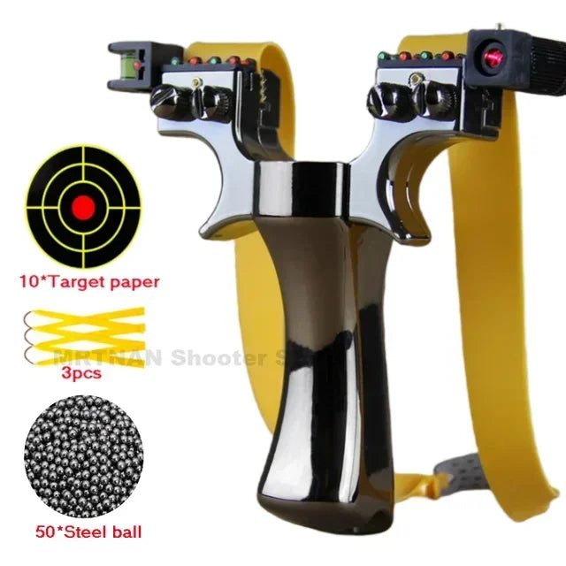 Powerful Laser Slingsshot Upgrade Outdoor Shooting Catapult Double Screw Quick Pressure Rubber Band Hunting Slingshot