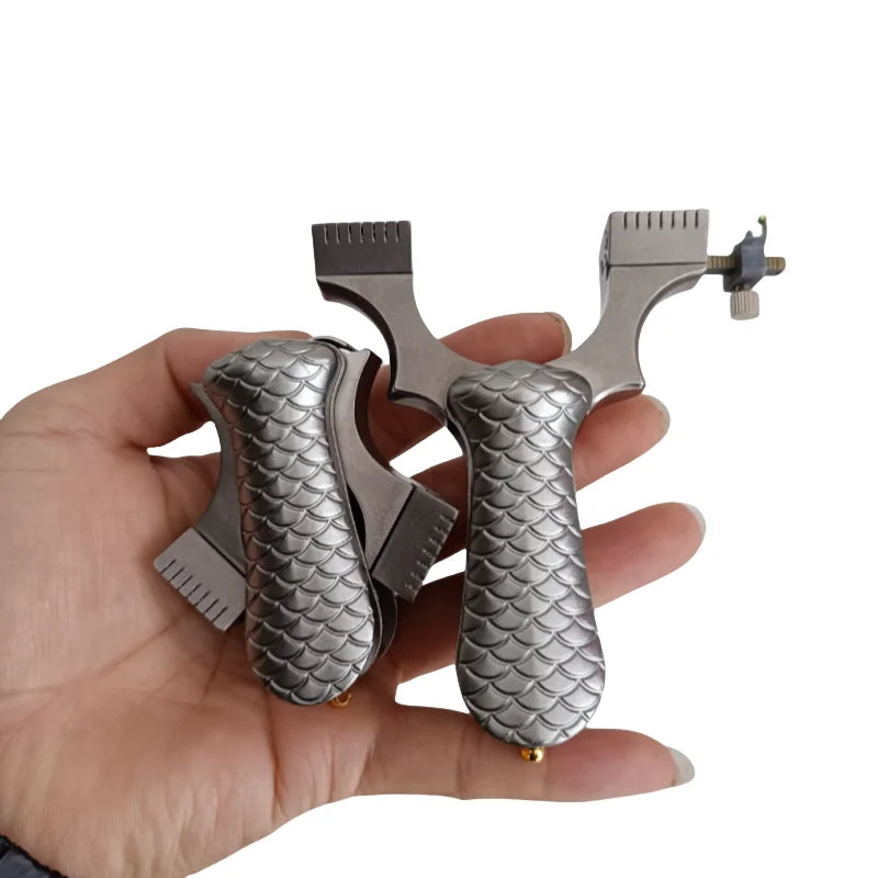 Folding Slingshot Authentic Titanium Alloy New TC21 Flat Skin Quick Press High Precision Outdoor Power Catapult