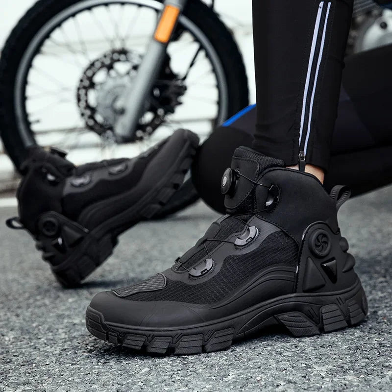 Large Size Motorcycle Boots Outdoor Riding Racing Shoes Anti-fall Wear-resistant Motorcycle Shoes Motorcycle Travel Equipment