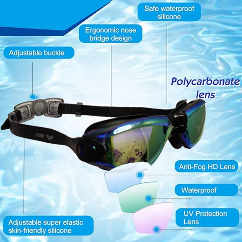 ARENA Professional Waterproof Swimming Goggles Anti-fog UV400 Leak Prevention Glasses Children Students Swim Protection Eyewear