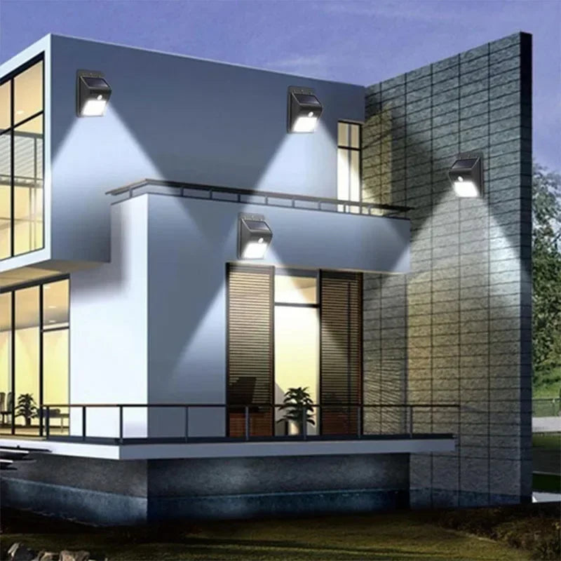 LED Solar Motion Sensor Wall Light 1/2/4PCS Outdoor Solar Powered Lights For Yard Garden Fence Garage Waterproof Street Lamp