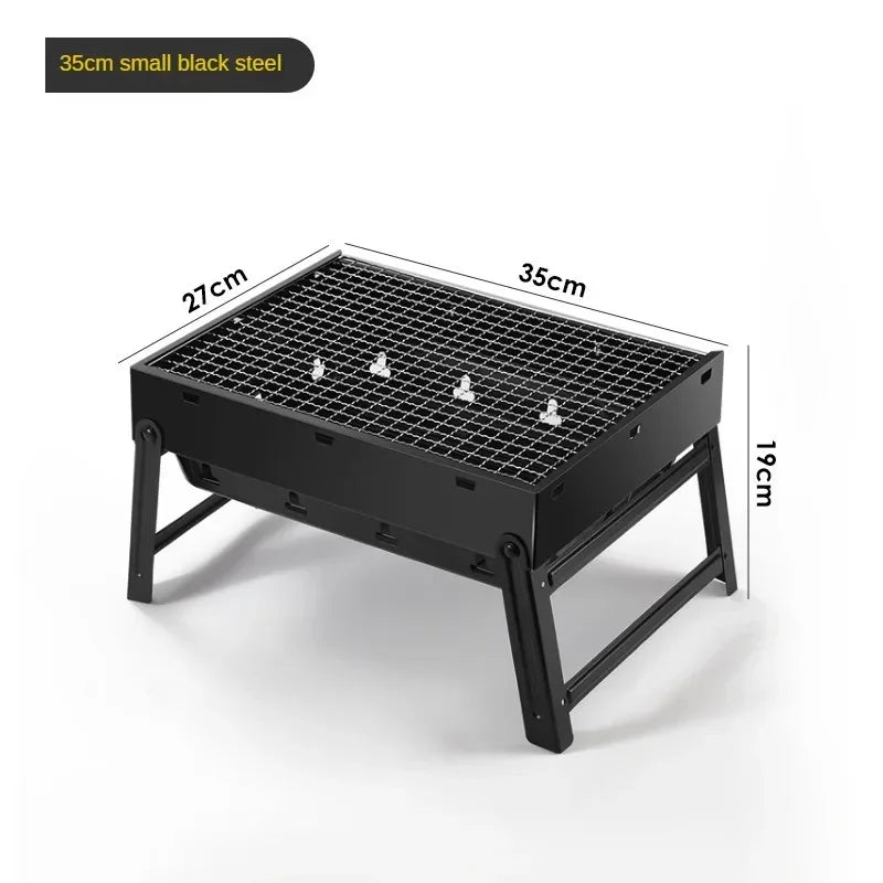 Collapsible BBQ Grill Outdoor Portable Charcoal Fire Pit Full Set no Smoke Carbon Roast Meat for Home