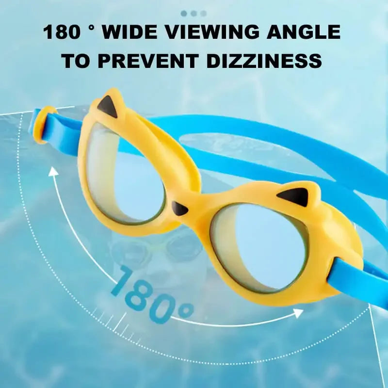 Professional Kids Swimming Goggles Cartoon Frame Anti-UV Children HD Lenses Pool Glasses Eyewear Anti Fog Adjustable Head Strap