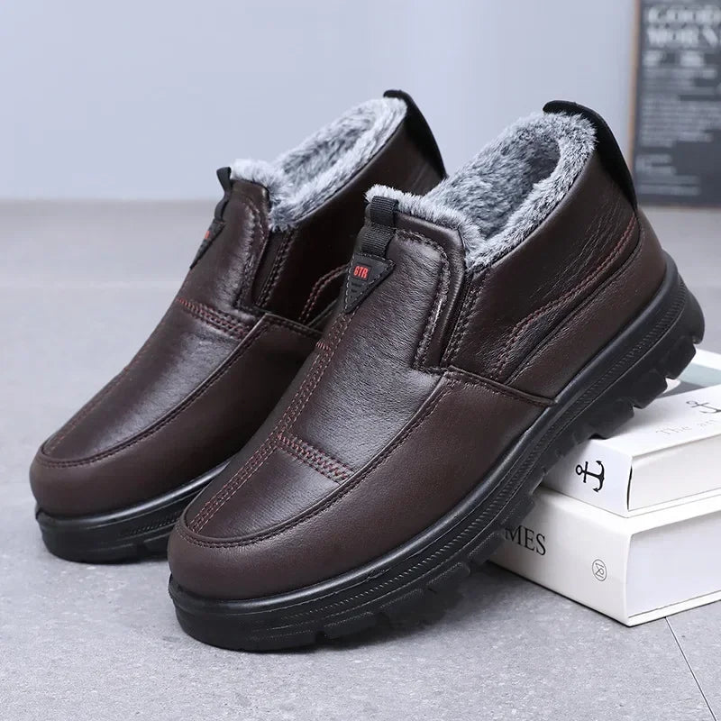 Winter Men's Boots New Plush Warm Waterproof Non Slip Cotton Boots Comfortable Outdoor Cold Proof Ankle Boots Botas Para Hombre