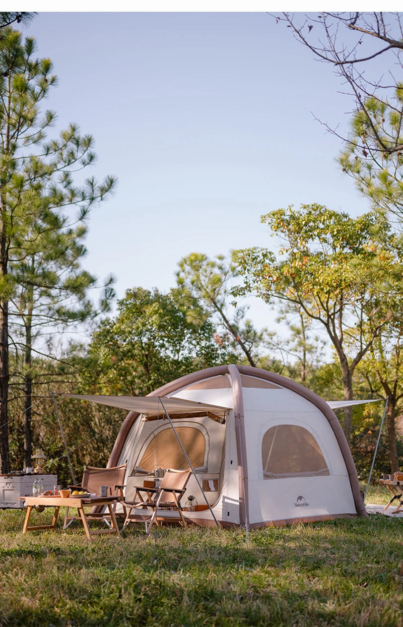 Naturehike Ango Air Outdoor Silver Coated Sunscreen Inflatable Tent Portable Camping Large Space Folding Tent Park Family Tent