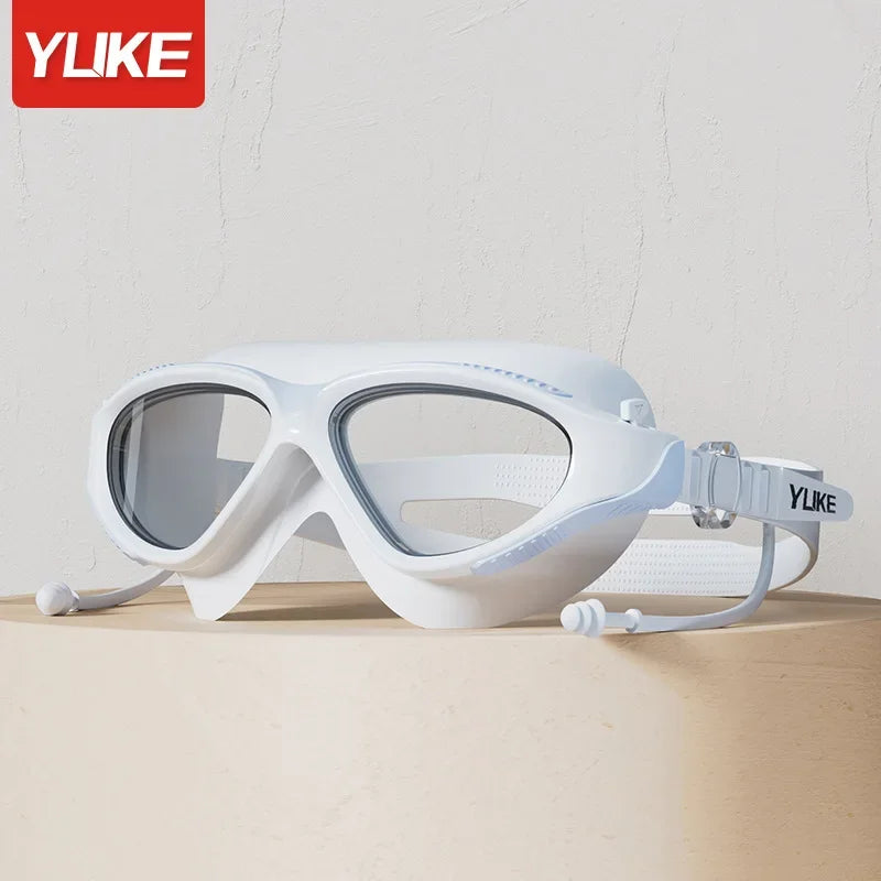 Big Frame Professional HD Anti-fog Silicone Swimming Goggles Adults With Earplugs Swim Glasses Men Women Goggles