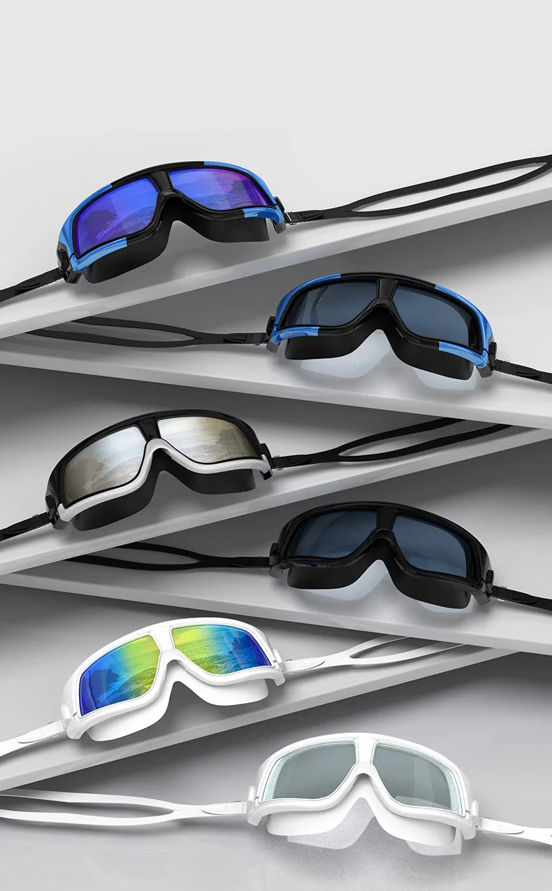New Fashion Large Frame Swimming Goggles for Women Man HD Antifog Glasses Adult Manufacturer Direct Wholesale