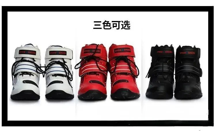 Motorcycle Fall Prevention Boots High Ankle Racing Boots Leather Race Motocross Motorbike Riding Boots Shoes for Women Men Shoe