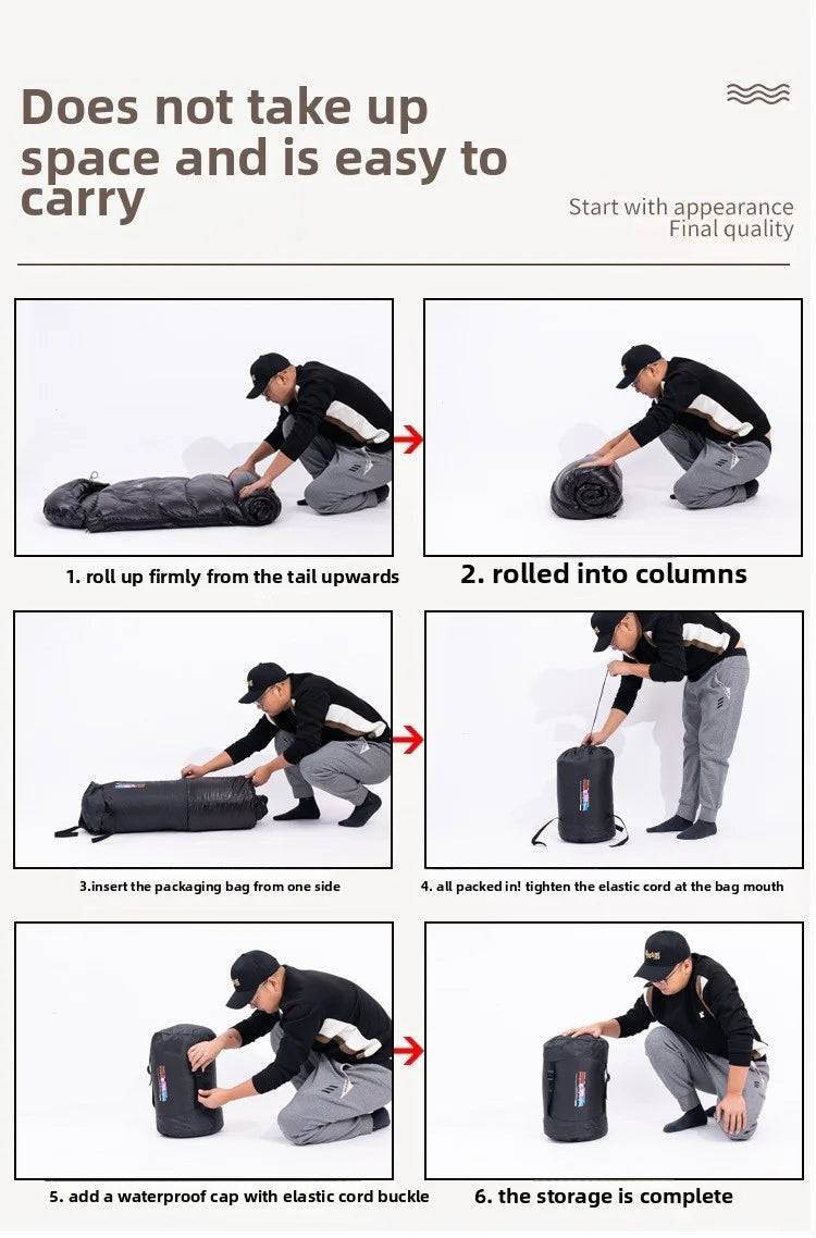 BLACK FLRE Goose Down Adult Envelope Outdoor Light Portable Sleeping Bag Down Sleeping Bag